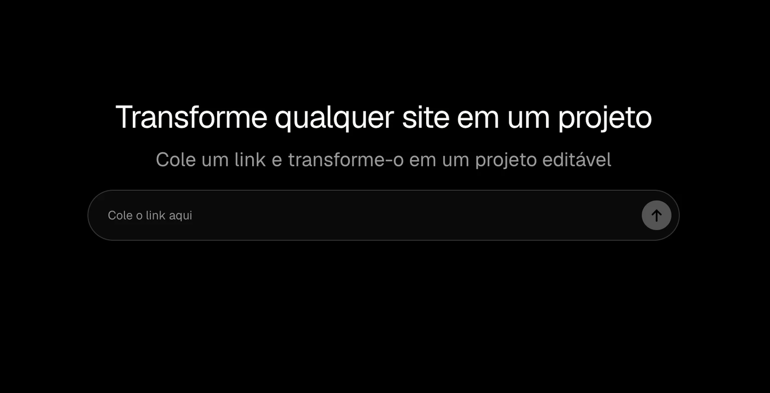 Painel da Clonetrix com o link de um site colado no campo de clonagem